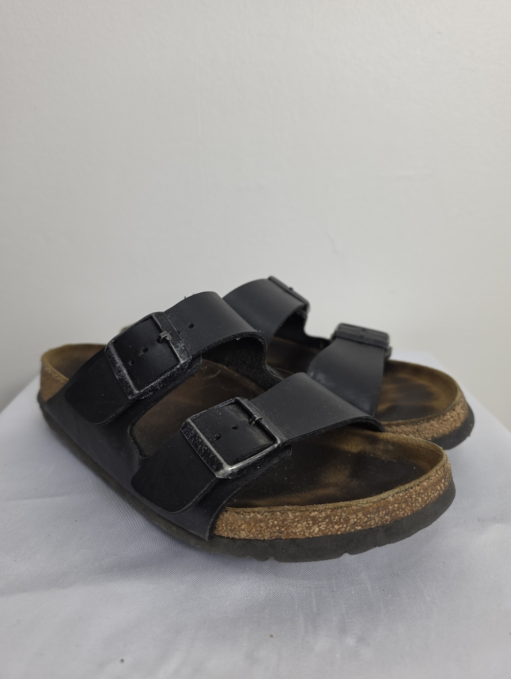 Birkenstock Arizona Black Dual Buckle Cork Footbed Sandals
